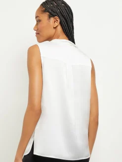Waterfall Ruffle Crepe de Chine Blouse|Misook New
